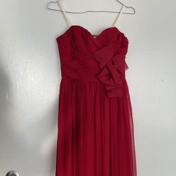 Marchesa Notte Silk Chiffon gown - wine red - Picture 4 of 11